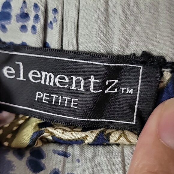 Elementz Blue Patchwork Krinkle Peasant/Boho Style Flowy Skirt - Picture 6 of 10